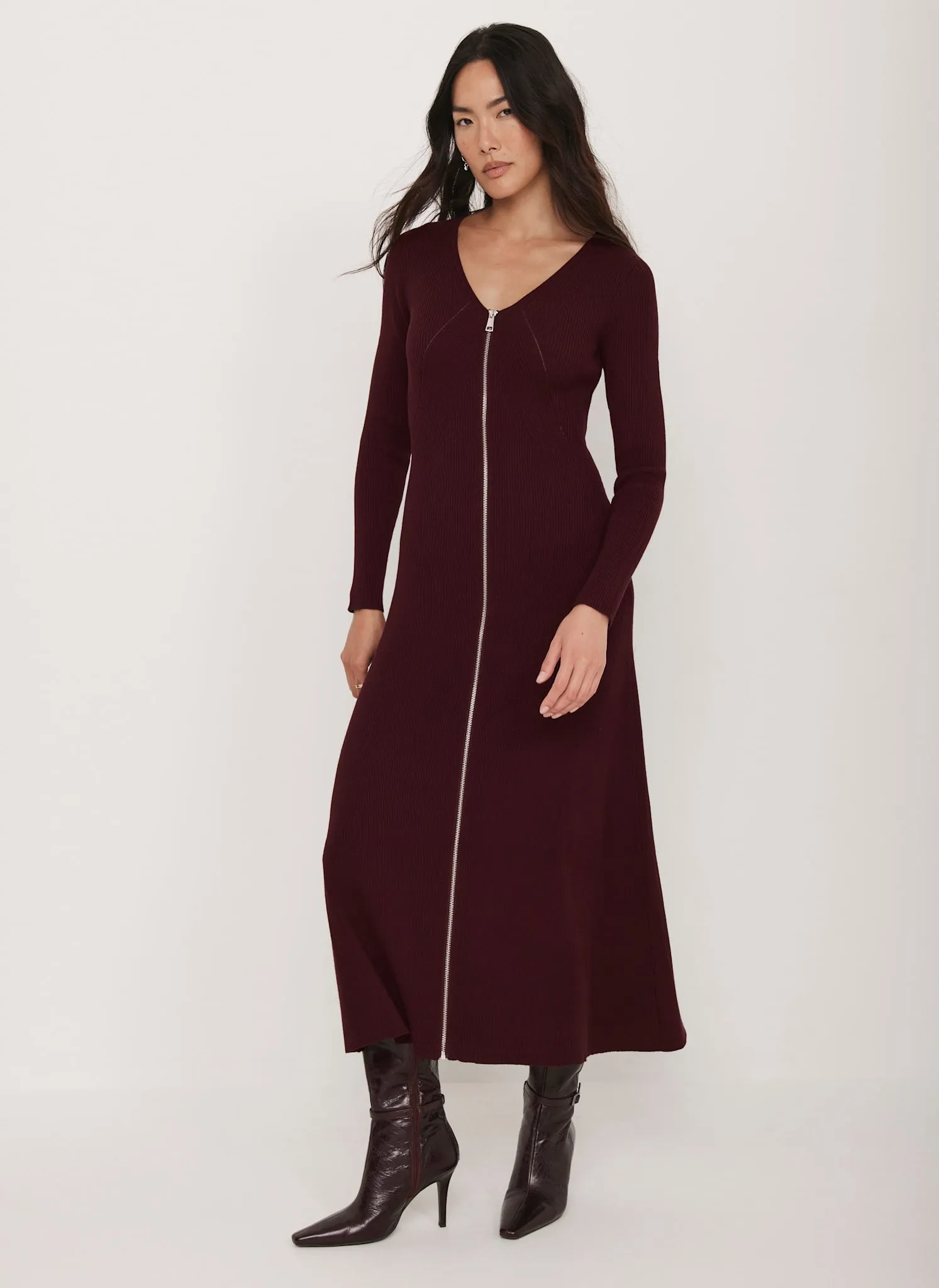 Burgundy Knit Maxi Dress sold by Mint Velvet product image thumbnail 5