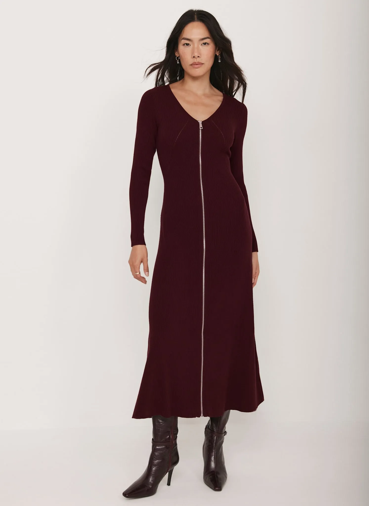 Burgundy Knit Maxi Dress sold by Mint Velvet product image thumbnail 3