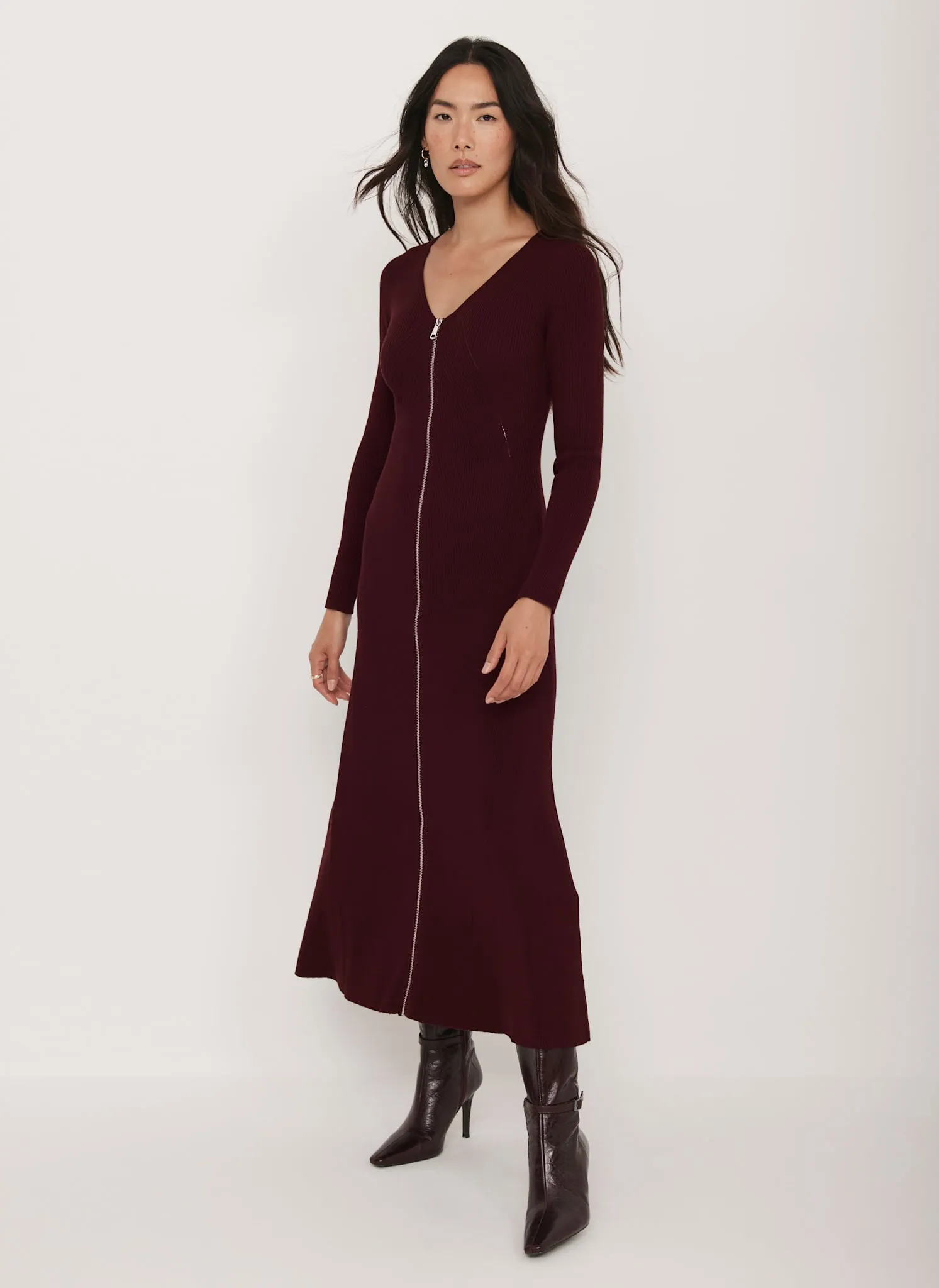 Burgundy Knit Maxi Dress sold by Mint Velvet product image thumbnail 2