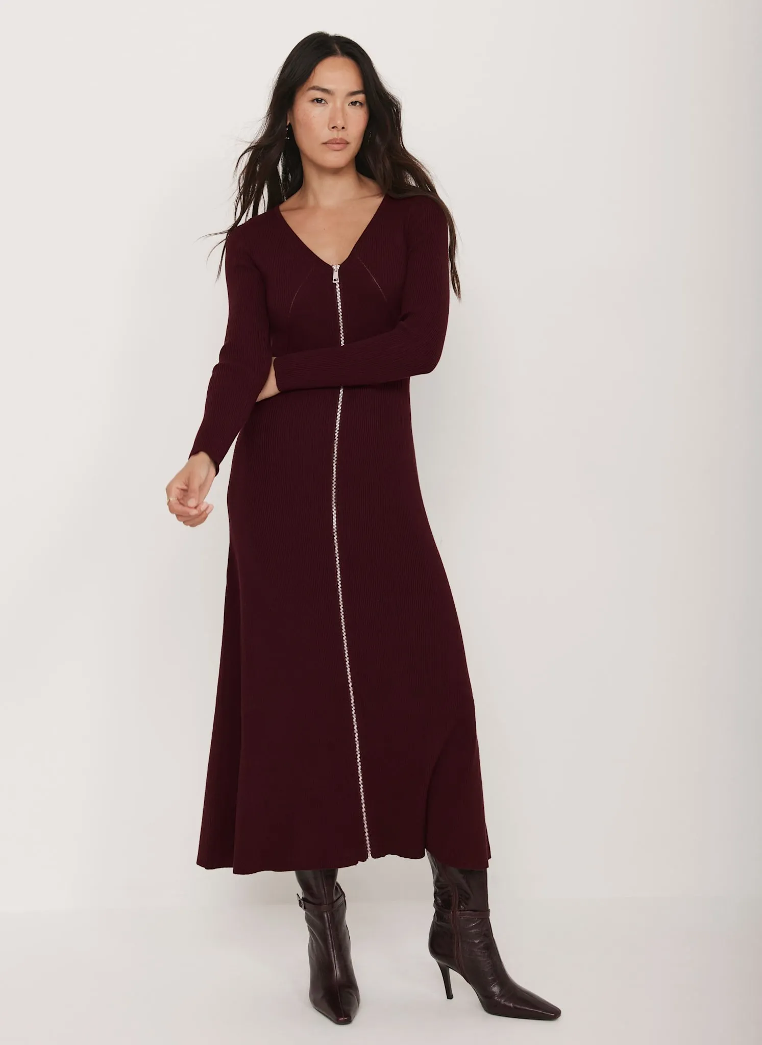 Burgundy Knit Maxi Dress sold by Mint Velvet