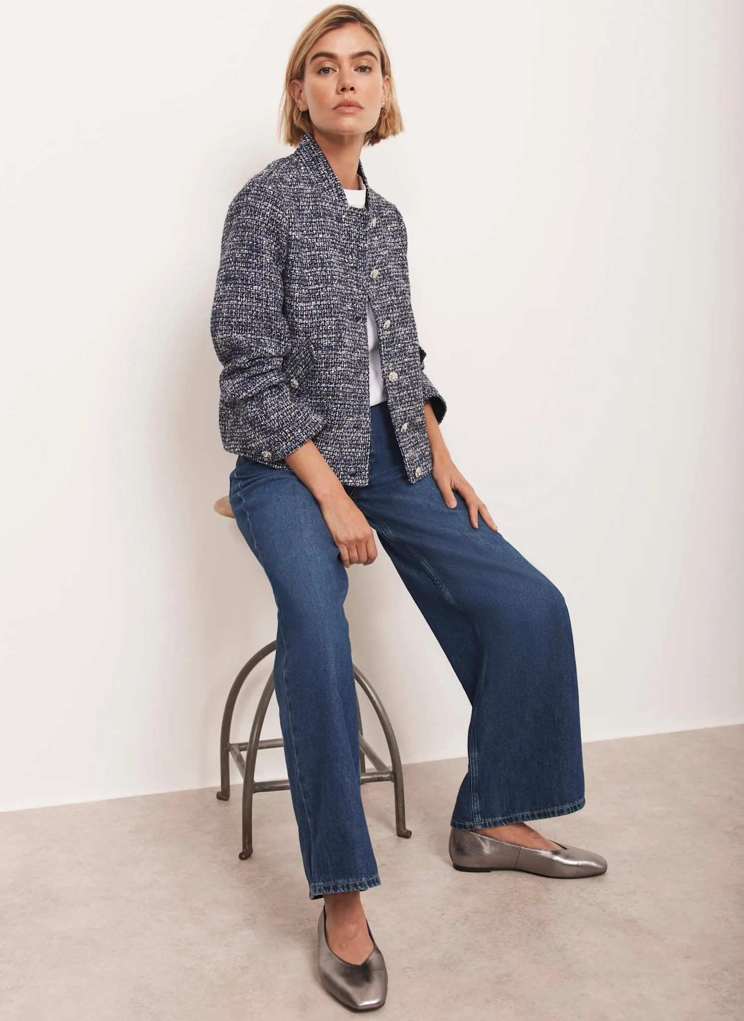 Navy Boucle Jacket sold by Mint Velvet product image thumbnail 2