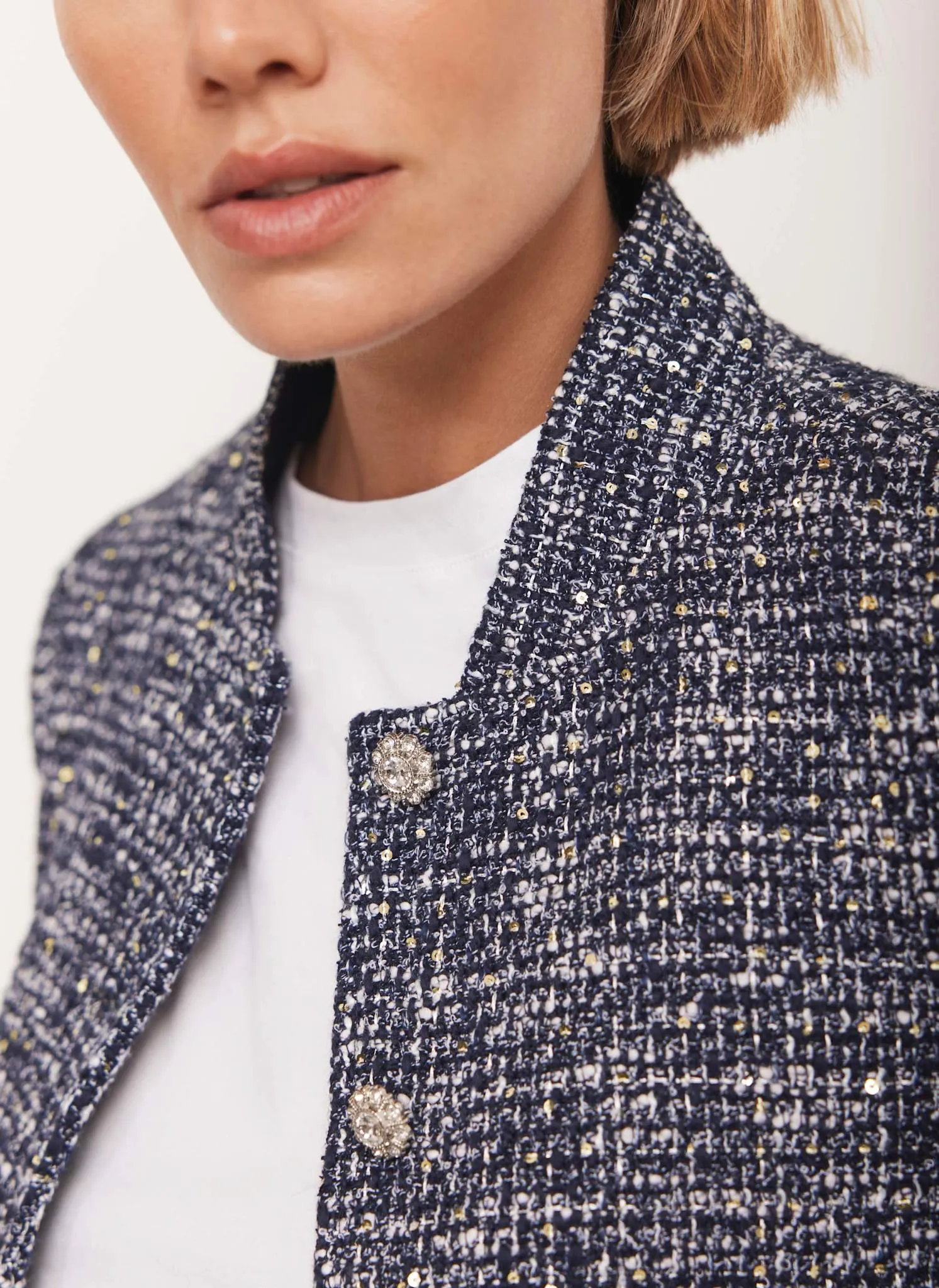 Navy Boucle Jacket sold by Mint Velvet product image thumbnail 4