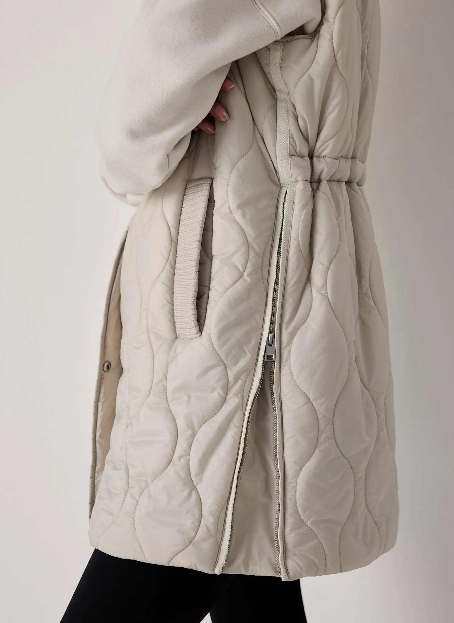 Neutral Quilted Longline Gilet sold by Mint Velvet product image thumbnail 3