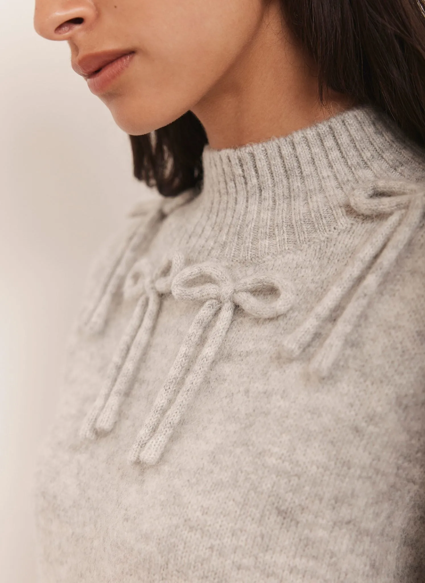 Grey Bow Knit Mini Dress sold by Mint Velvet product image thumbnail 4