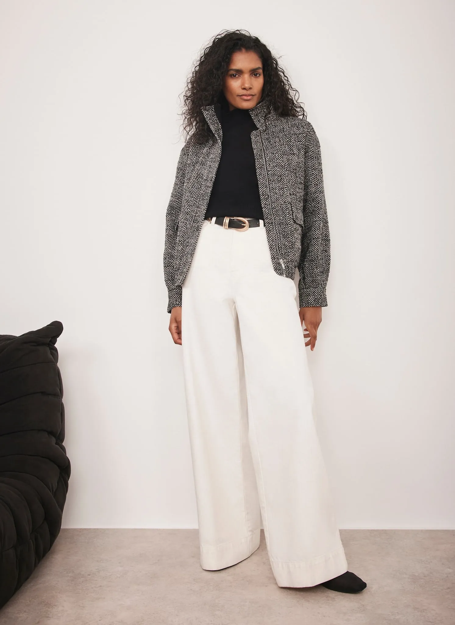 Black Textured Bomber Jacket sold by Mint Velvet product image thumbnail 4