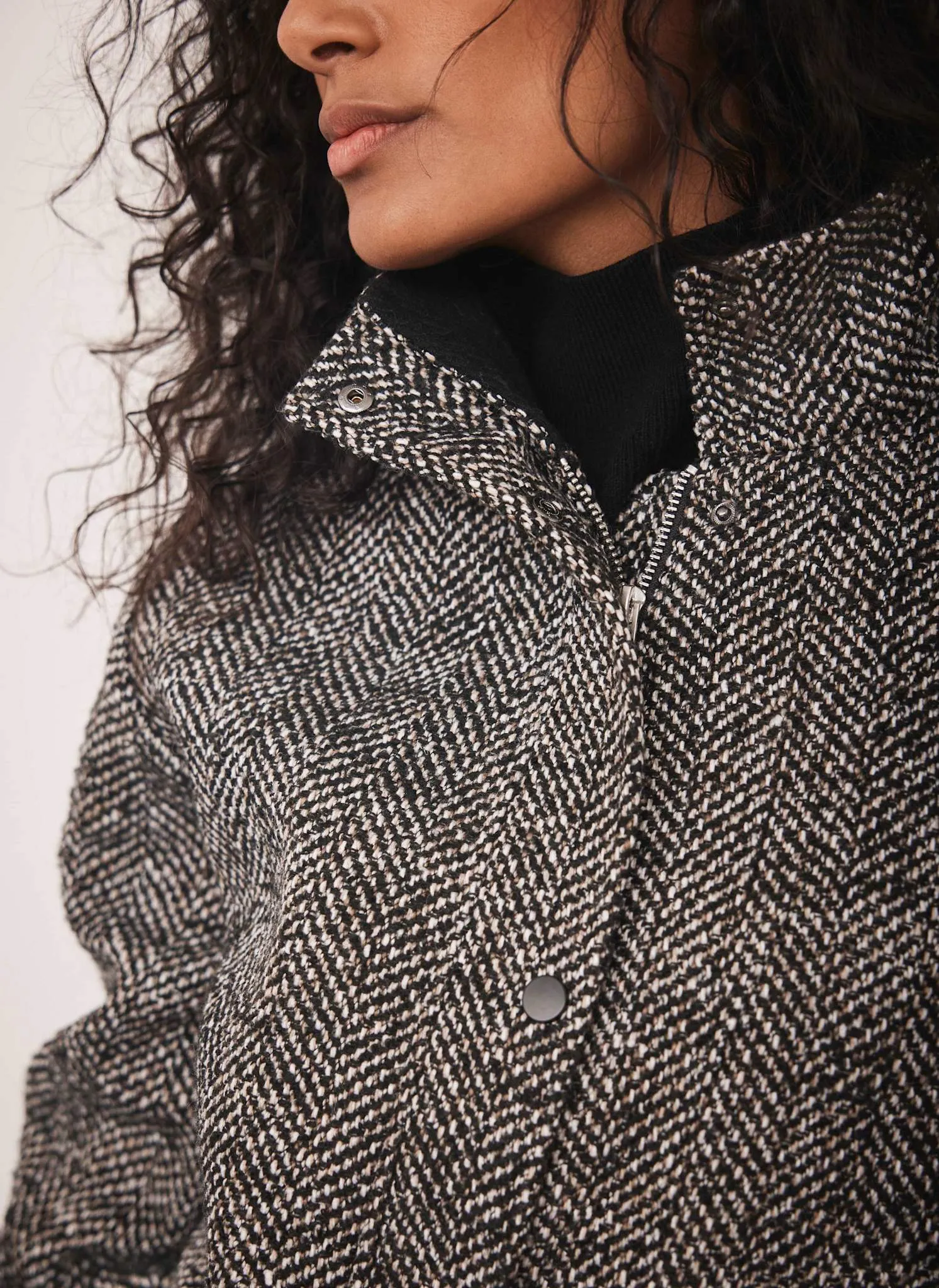 Black Textured Bomber Jacket sold by Mint Velvet product image thumbnail 5