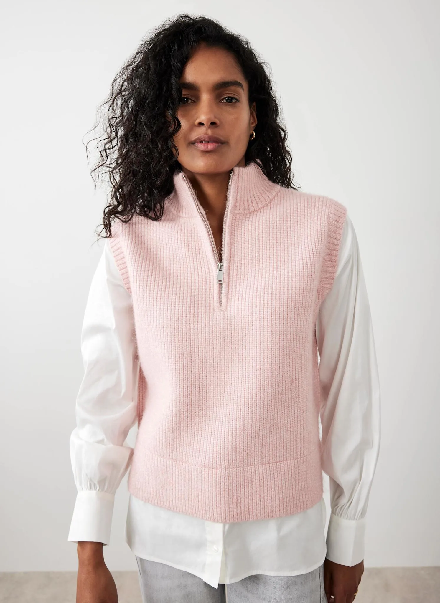 Pink Layered Shirt Knit Jumper sold by Mint Velvet product image thumbnail 2