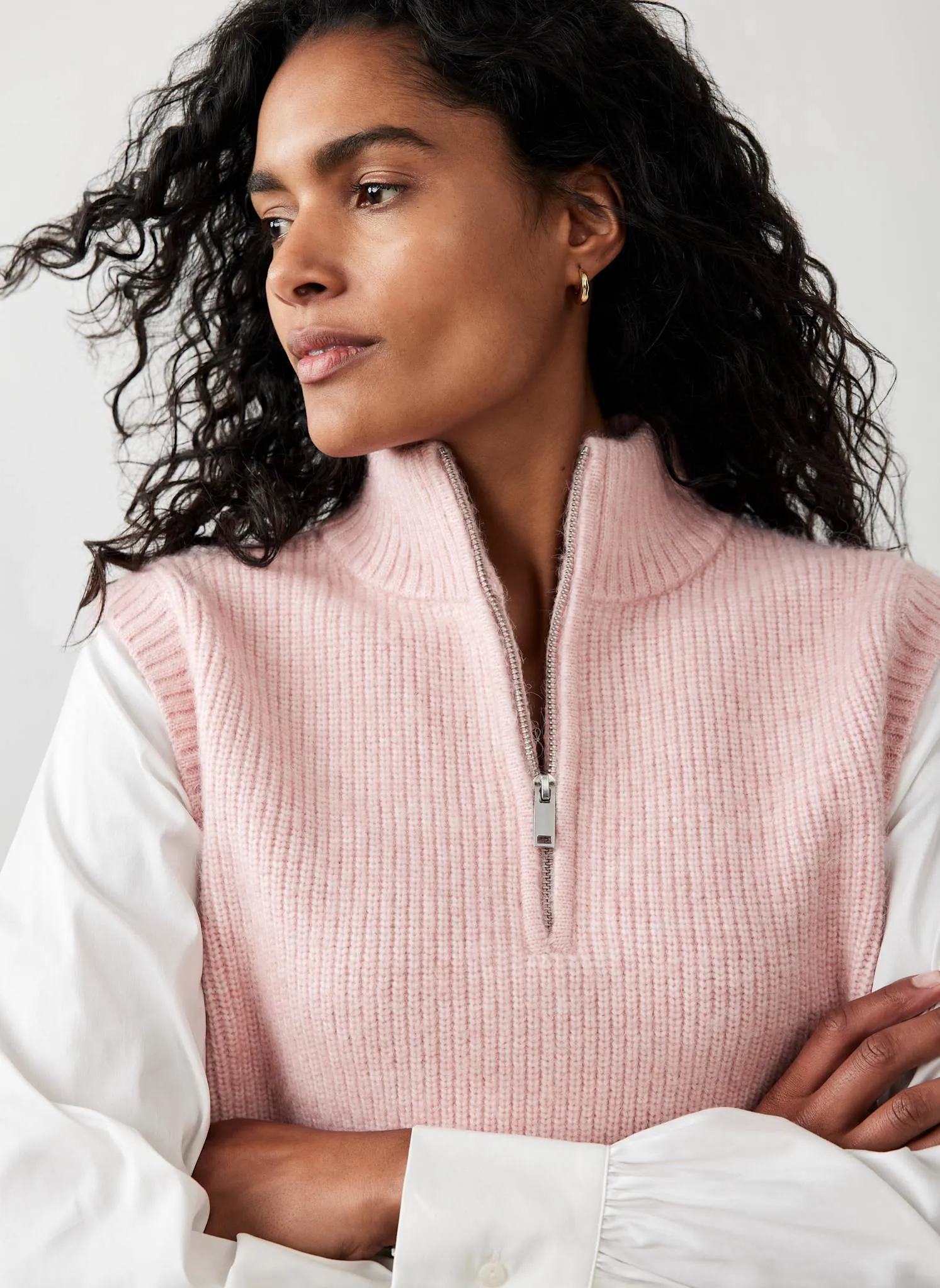 Pink Layered Shirt Knit Jumper sold by Mint Velvet product image thumbnail 3