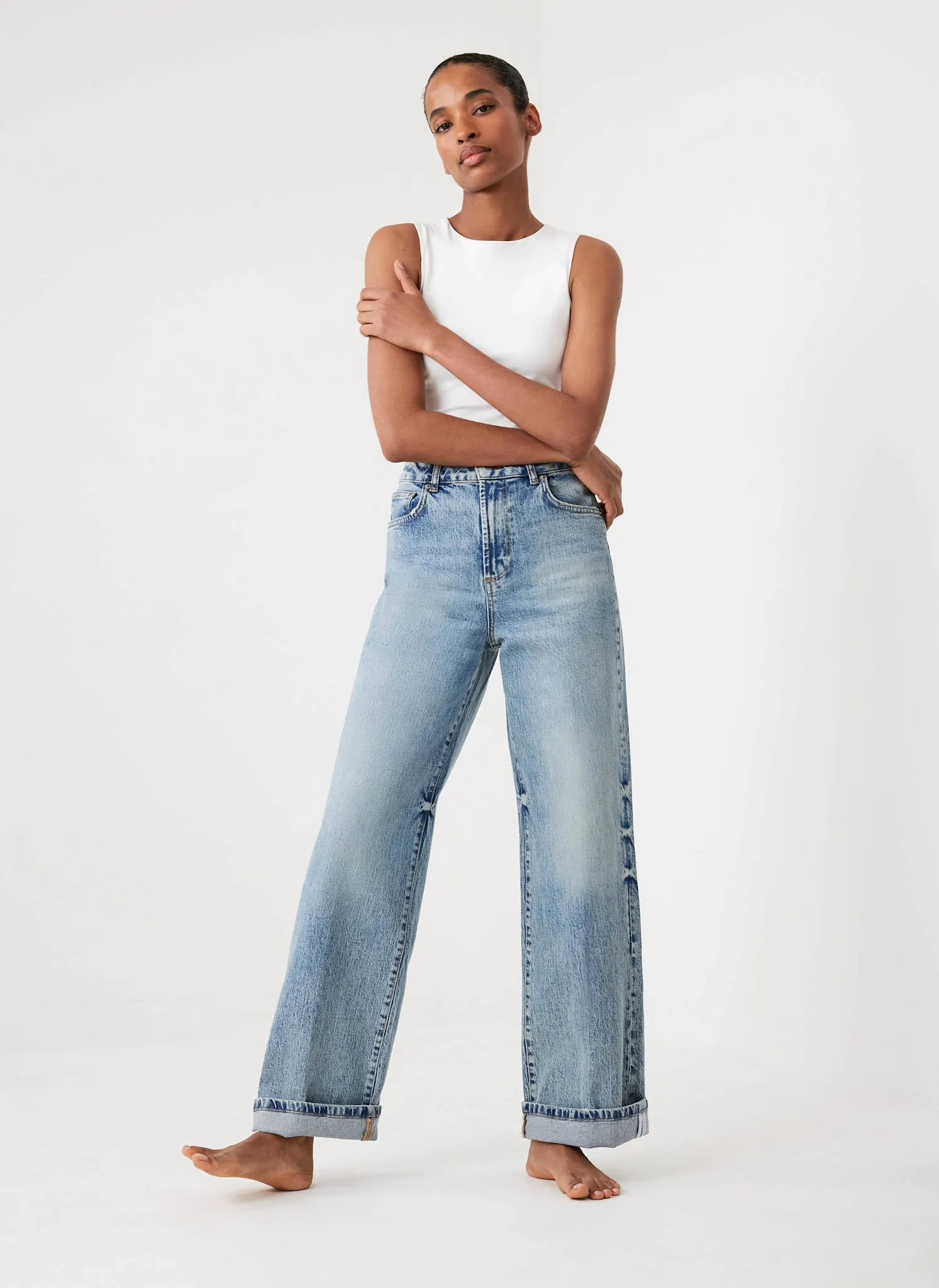 Mid Indigo Workable Wide Jeans sold by Mint Velvet product image thumbnail 5