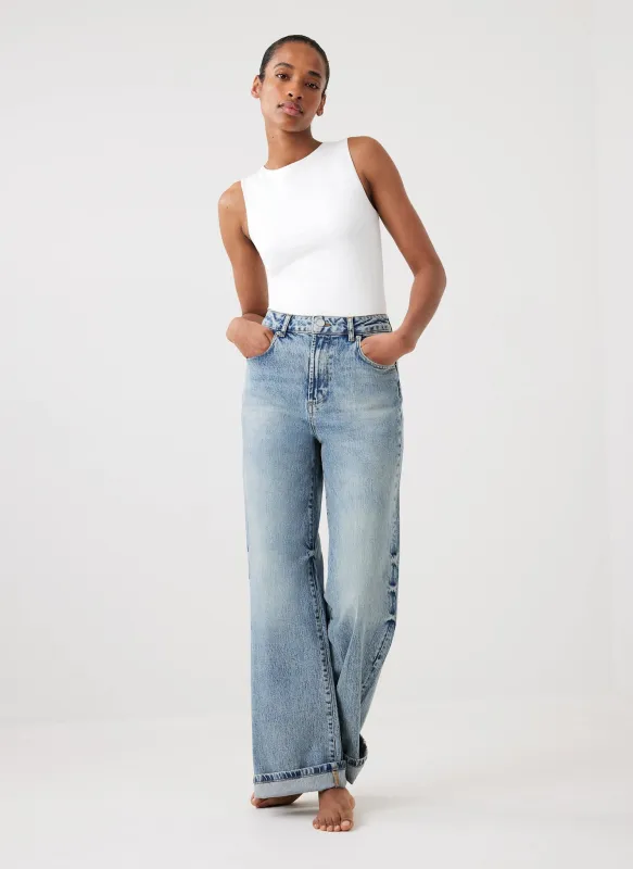 Mid Indigo Workable Wide Jeans sold by Mint Velvet