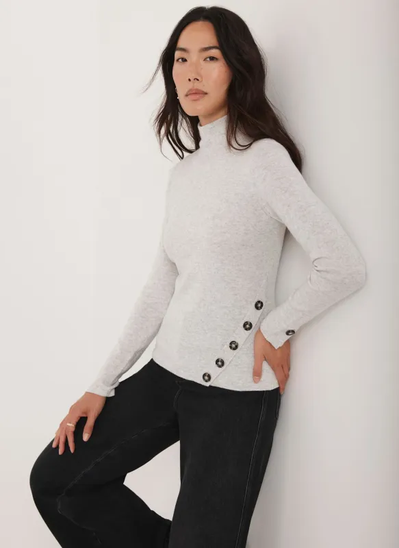 Grey Button Detail Top sold by Mint Velvet