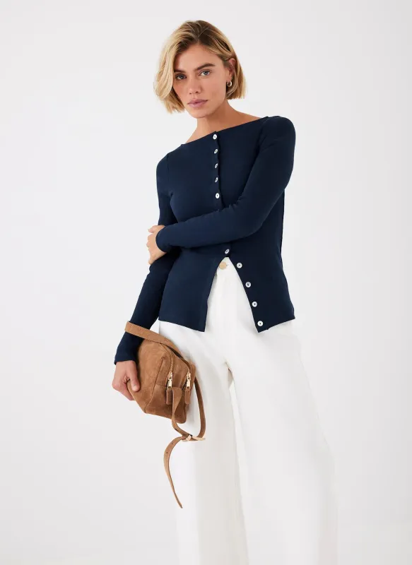 Navy Long Sleeve Top sold by Mint Velvet