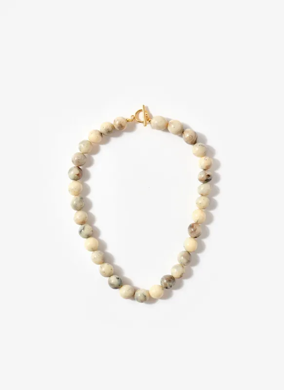 Cream Marbled Stone Beaded Necklace sold by Mint Velvet