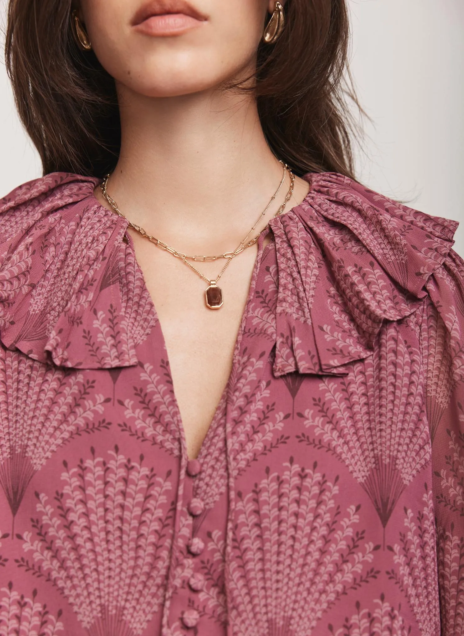 Burgundy Floral Print Blouse sold by Mint Velvet product image thumbnail 5