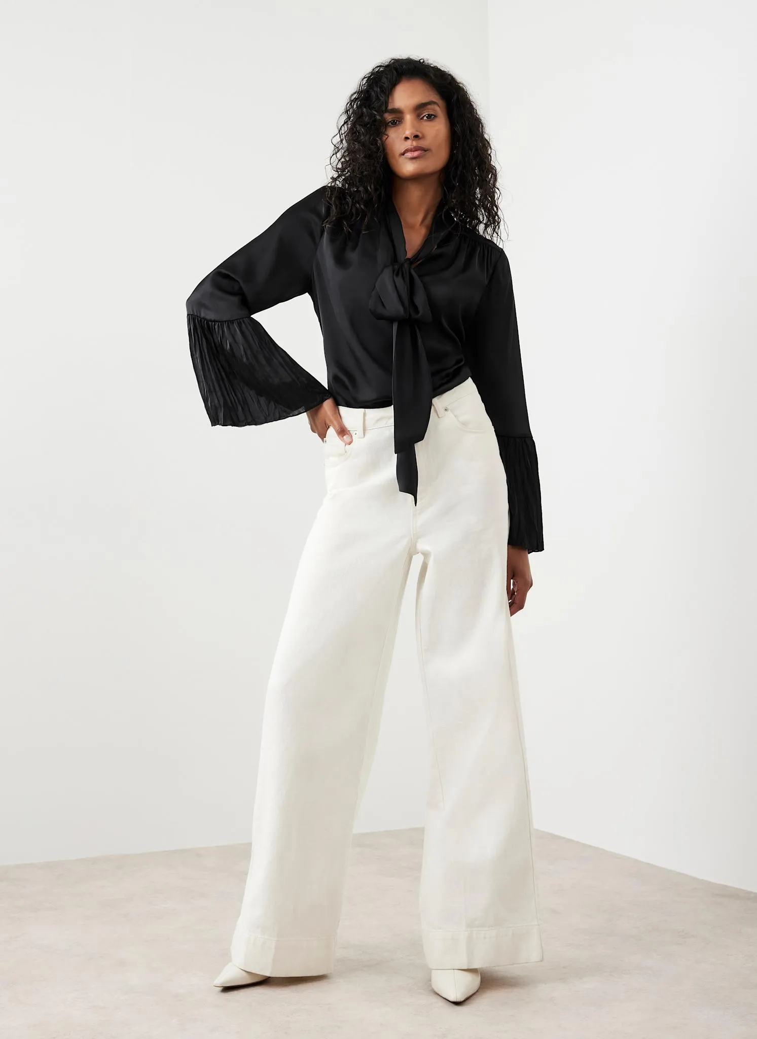 Black Satin Bow Blouse sold by Mint Velvet product image thumbnail 5