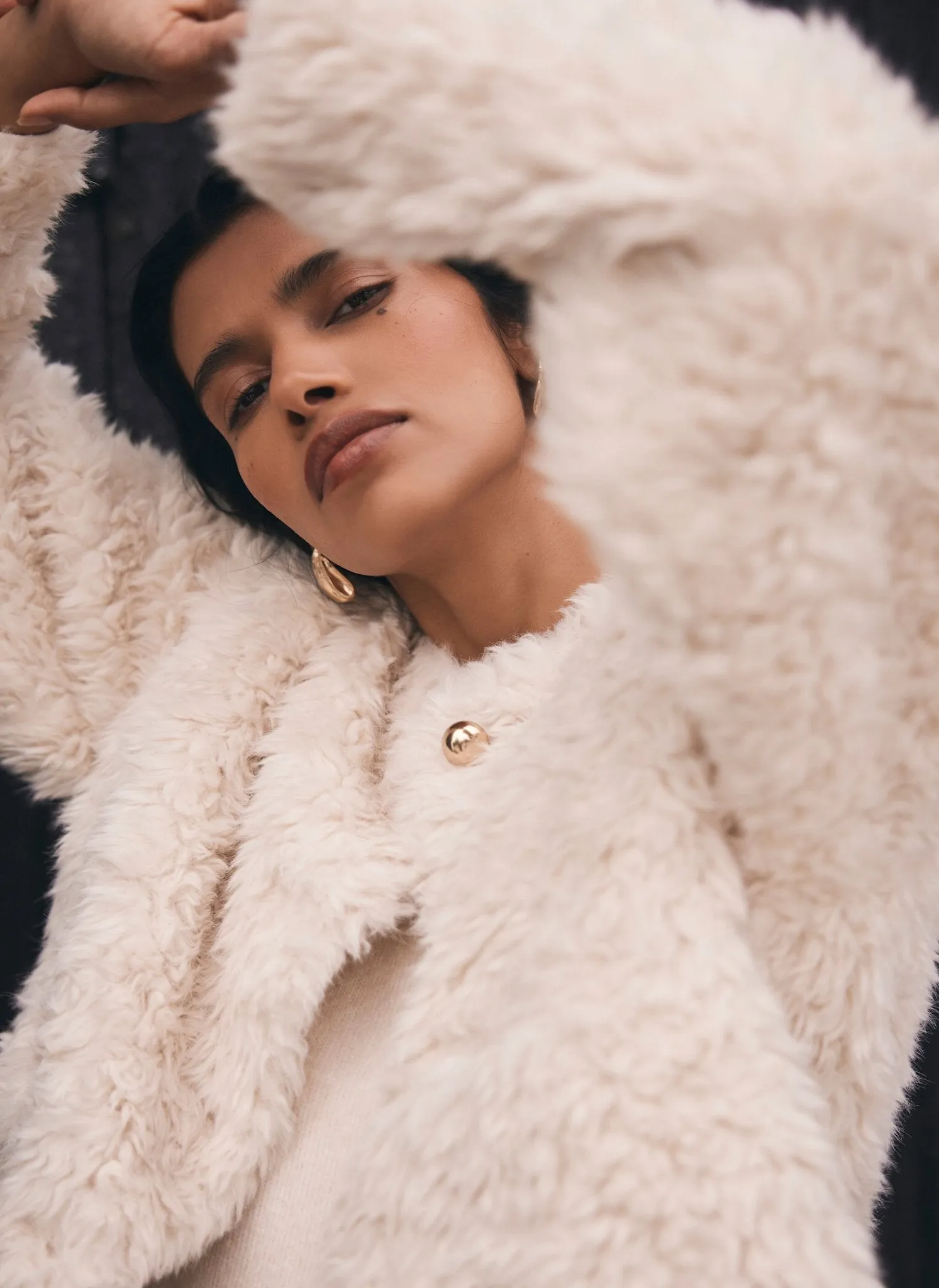 Neutral Faux Fur Jacket sold by Mint Velvet product image thumbnail 4