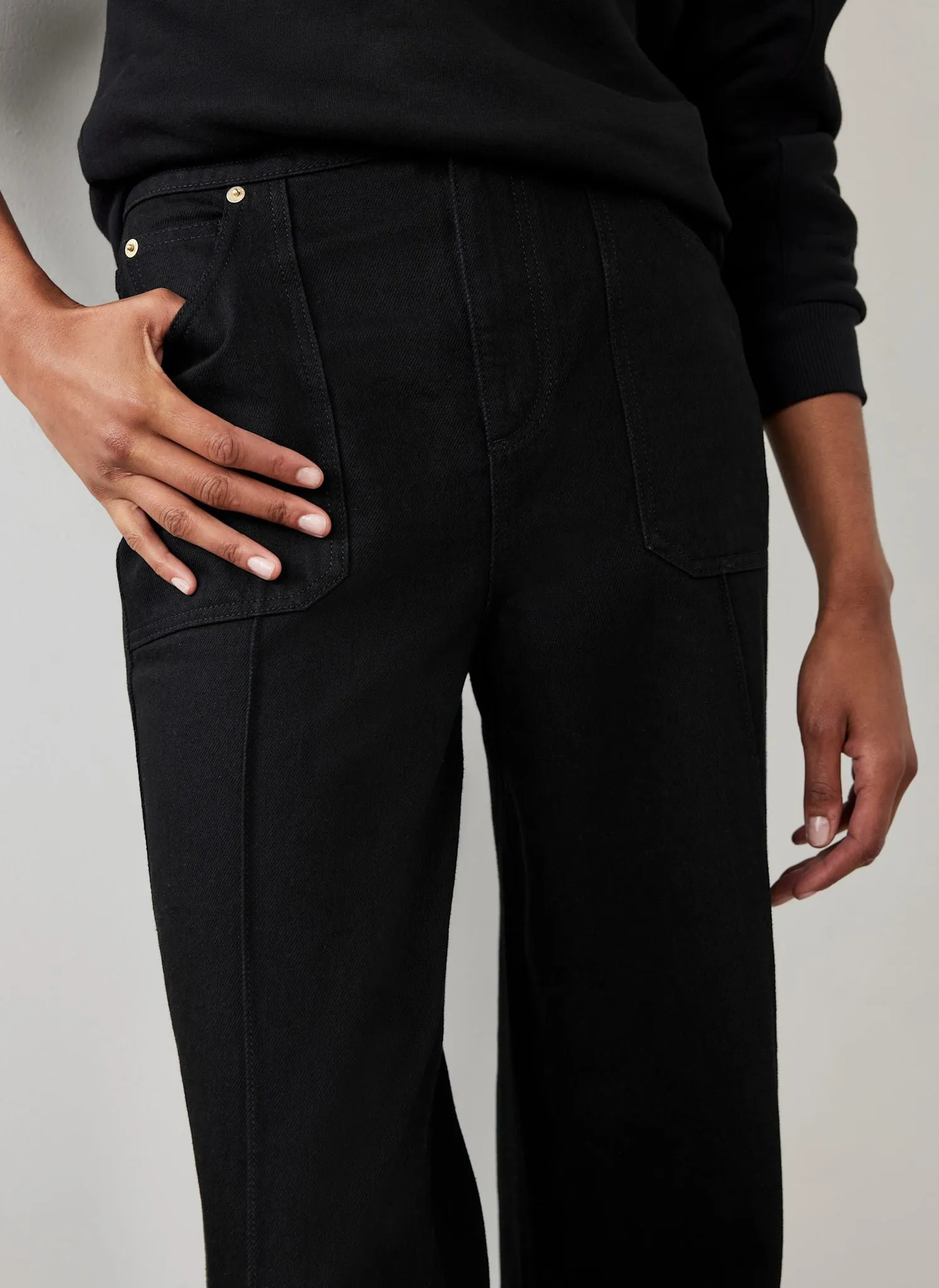 Black High Rise Wide Jeans sold by Mint Velvet product image thumbnail 3