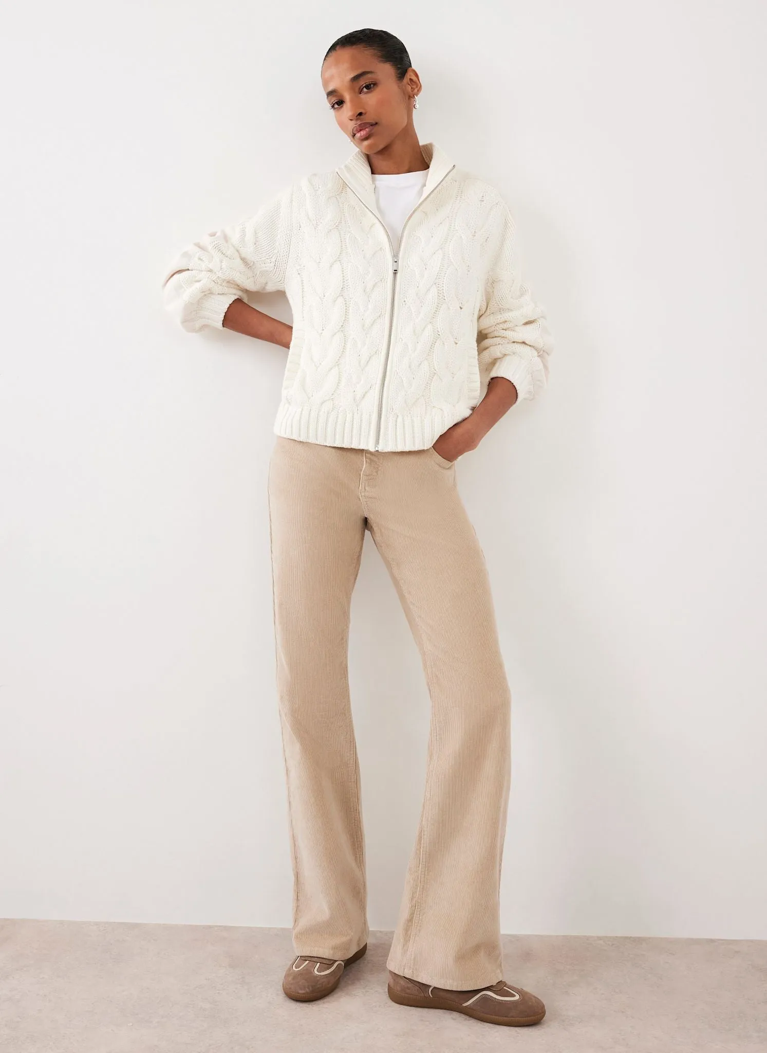 Cream Cable Knit Jacket sold by Mint Velvet product image thumbnail 4