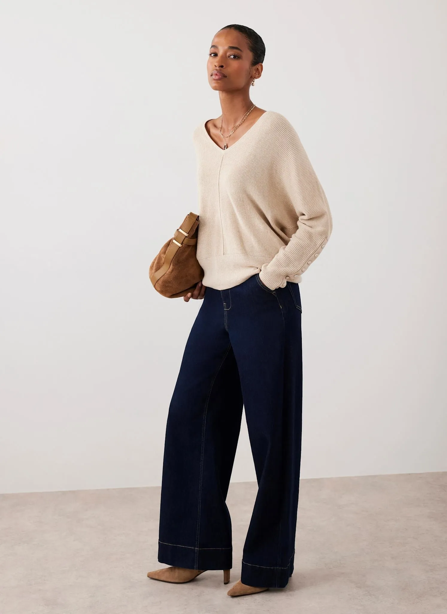 Neutral Batwing Jumper sold by Mint Velvet product image thumbnail 4