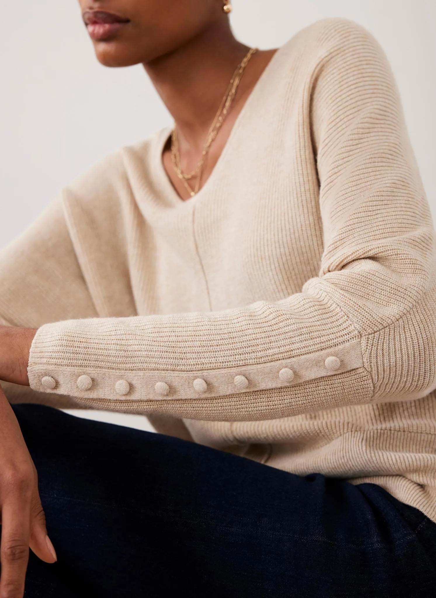 Neutral Batwing Jumper sold by Mint Velvet product image thumbnail 3