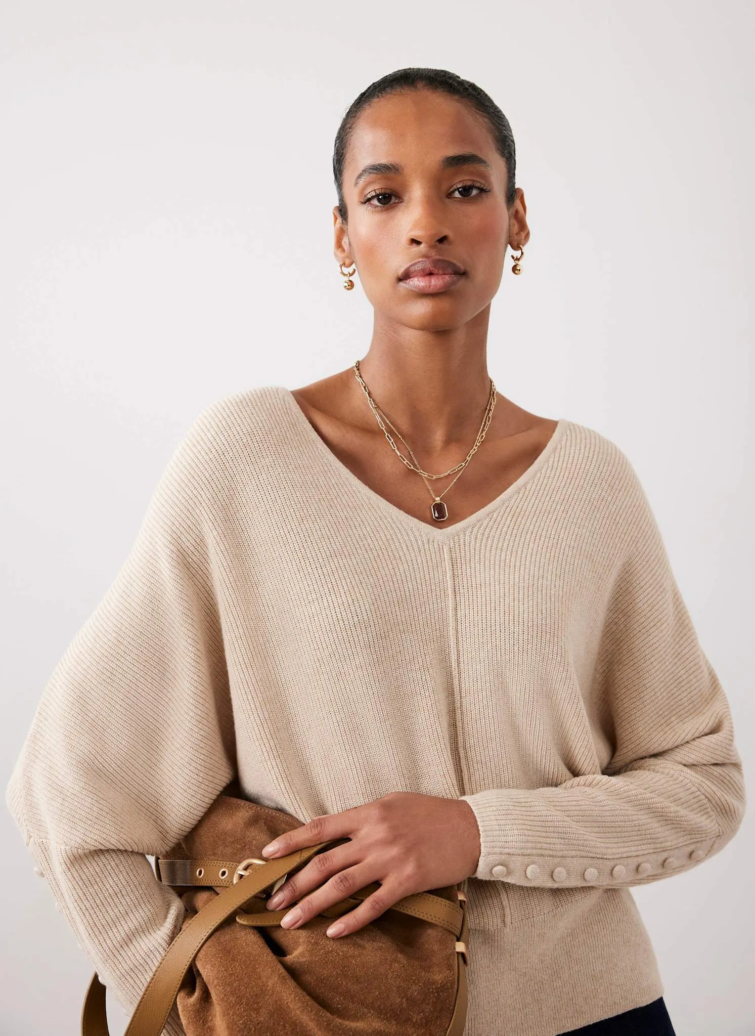 Neutral Batwing Jumper sold by Mint Velvet product image thumbnail 5