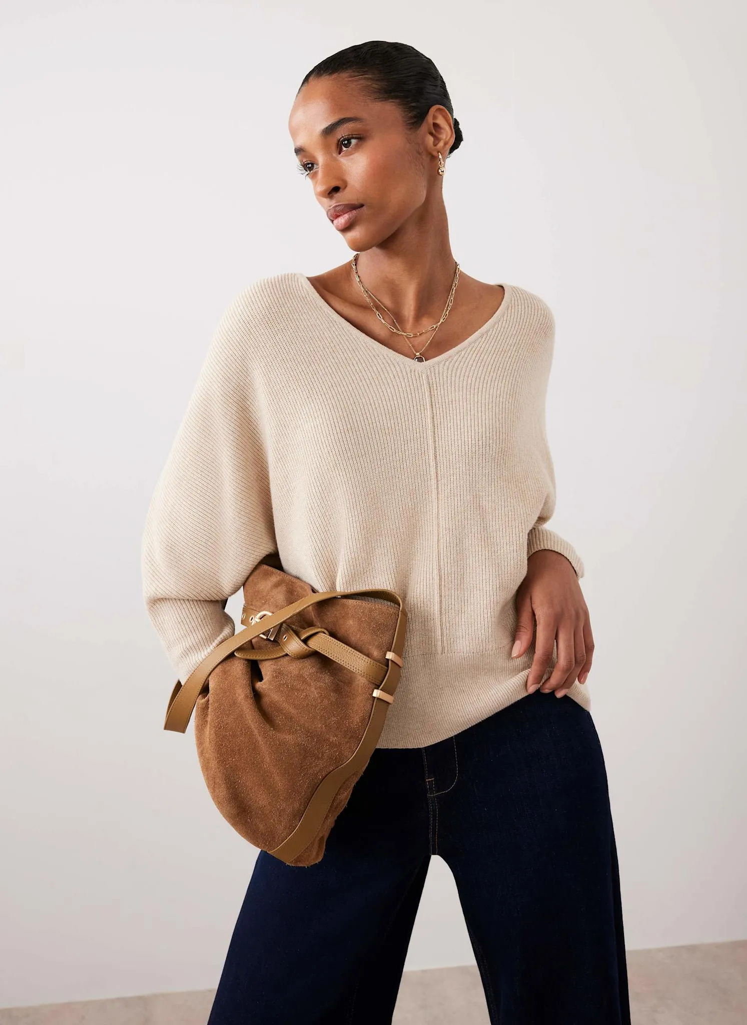 Neutral Batwing Jumper sold by Mint Velvet product image thumbnail 2