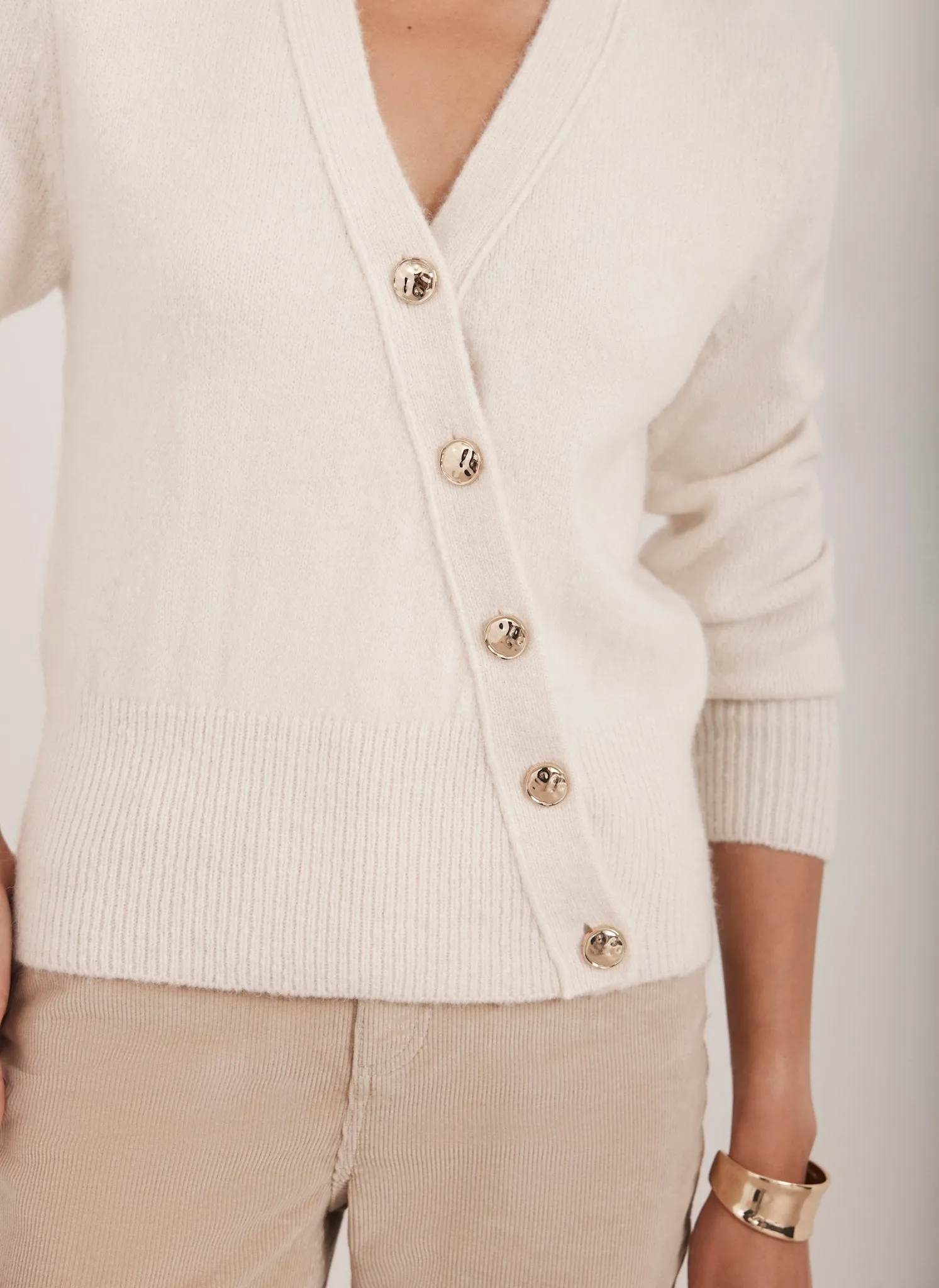 Cream Asymmetric Knit Cardigan sold by Mint Velvet product image thumbnail 4