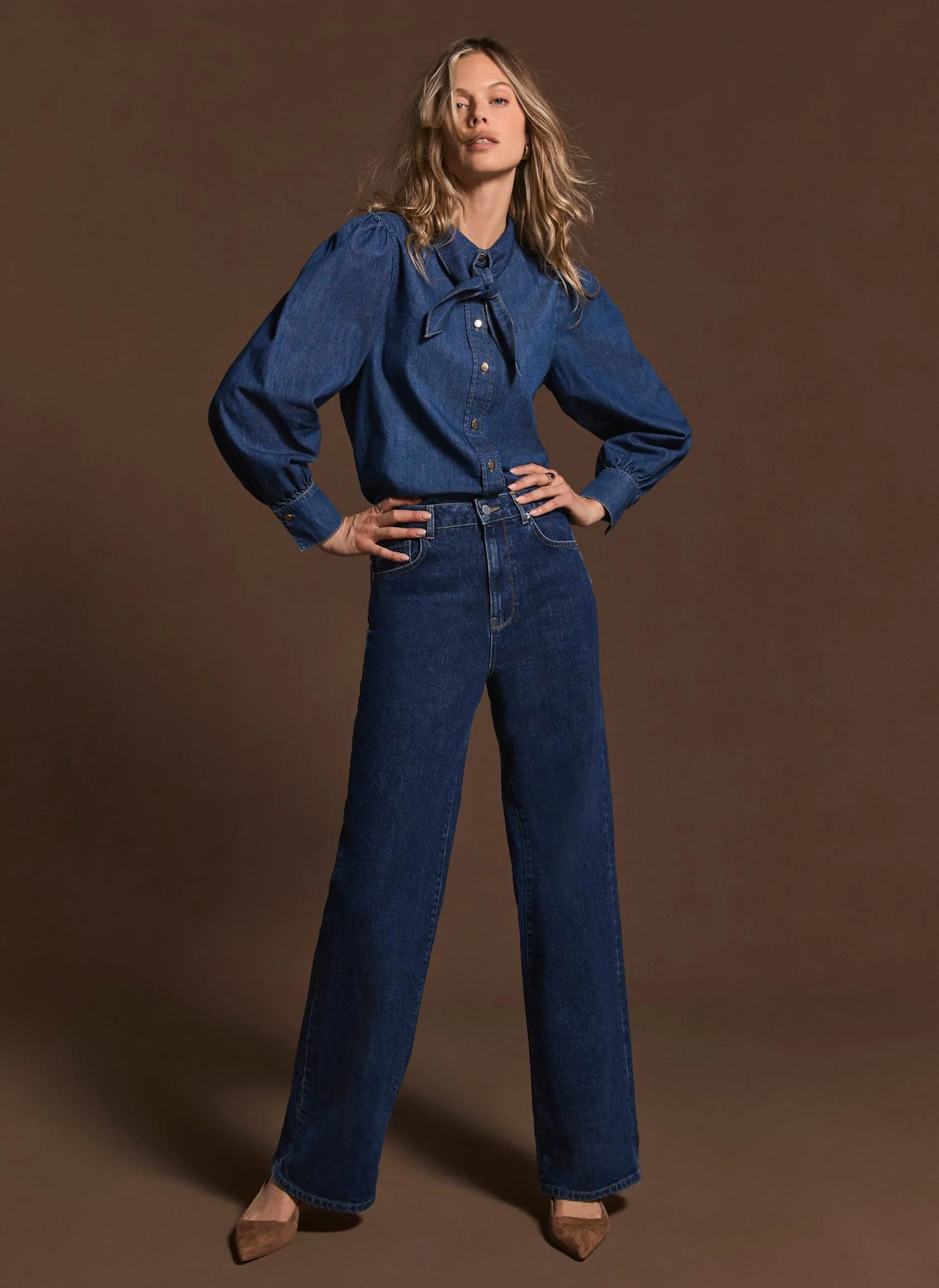 Dark Indigo Workable Wide Jeans sold by Mint Velvet