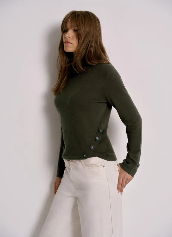 Khaki Button Detail Top sold by Mint Velvet