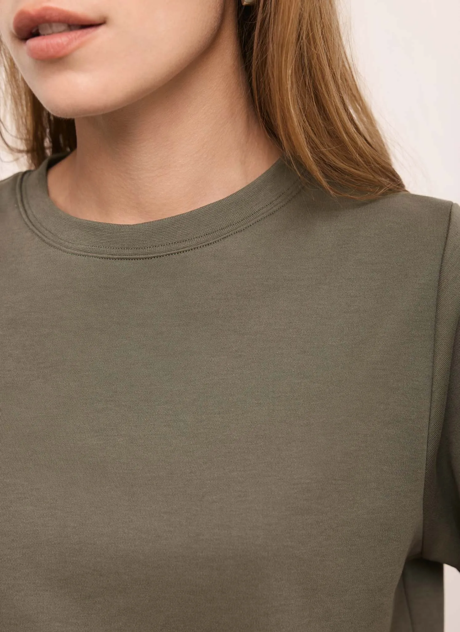 Khaki Ultimate Cotton T-Shirt sold by Mint Velvet product image thumbnail 4