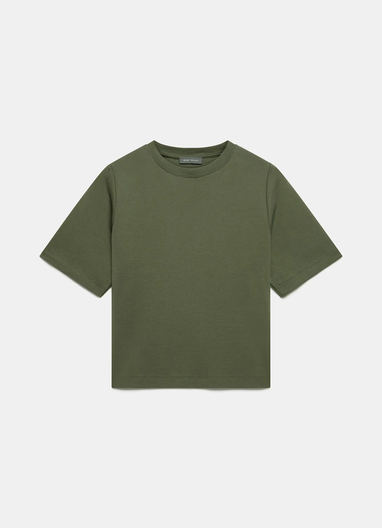 Khaki Ultimate Cotton T-Shirt sold by Mint Velvet product image thumbnail 5