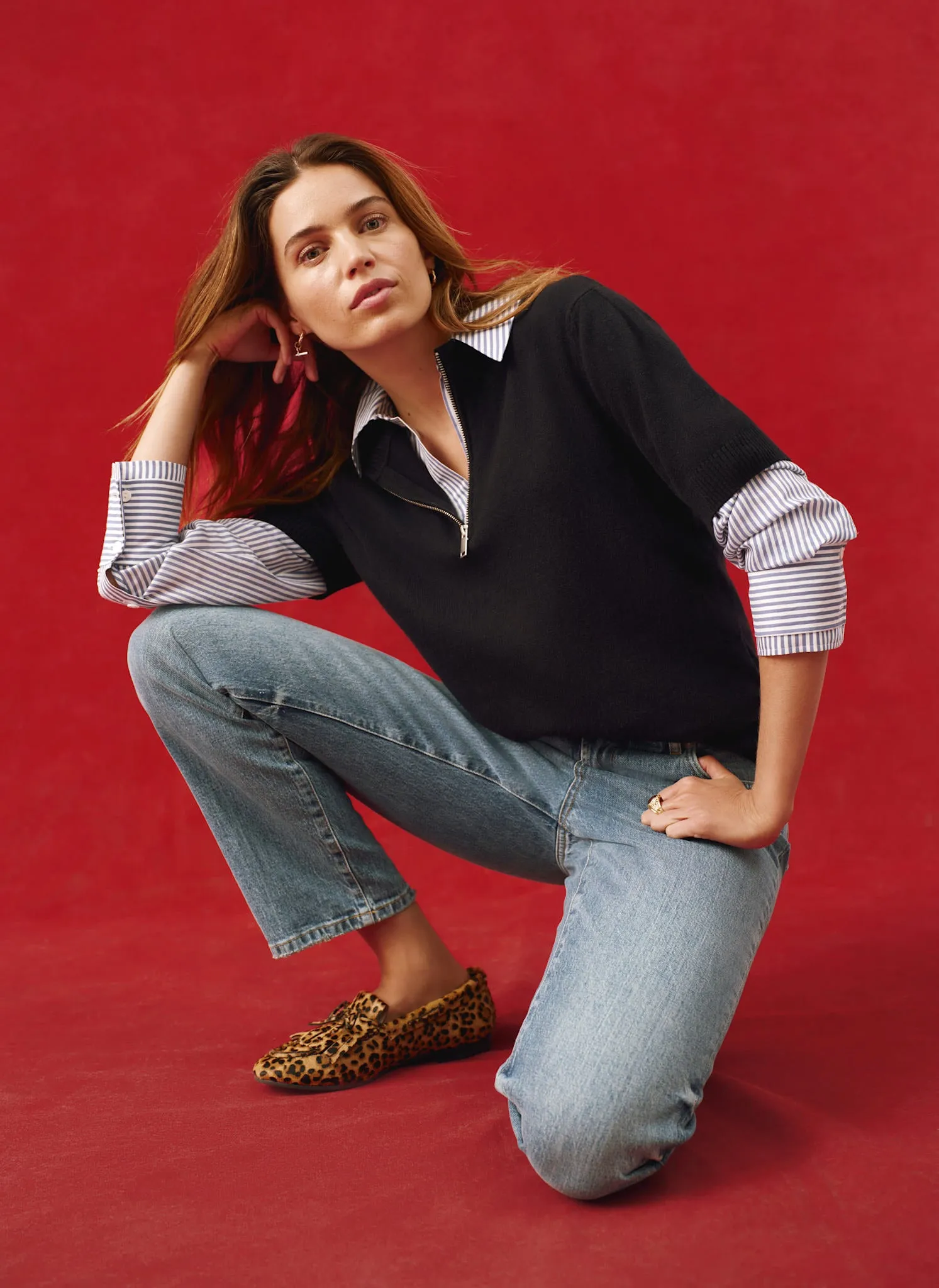 Navy Zip Detail Knit Top sold by Mint Velvet product image thumbnail 4