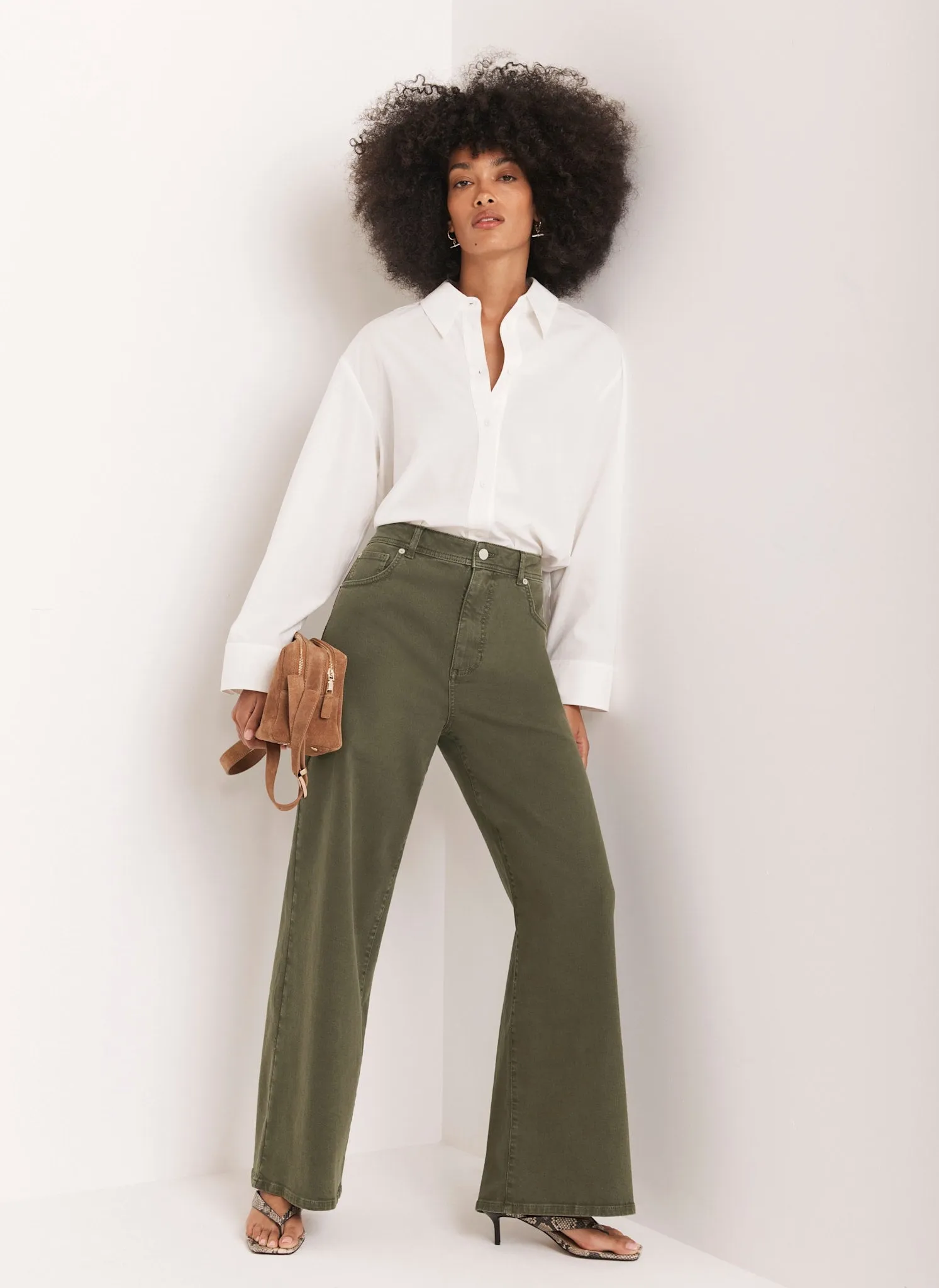 Khaki Wide Leg Jeans sold by Mint Velvet product image thumbnail 3