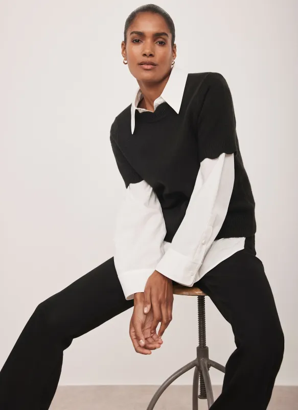 Black Scallop Knit Top sold by Mint Velvet