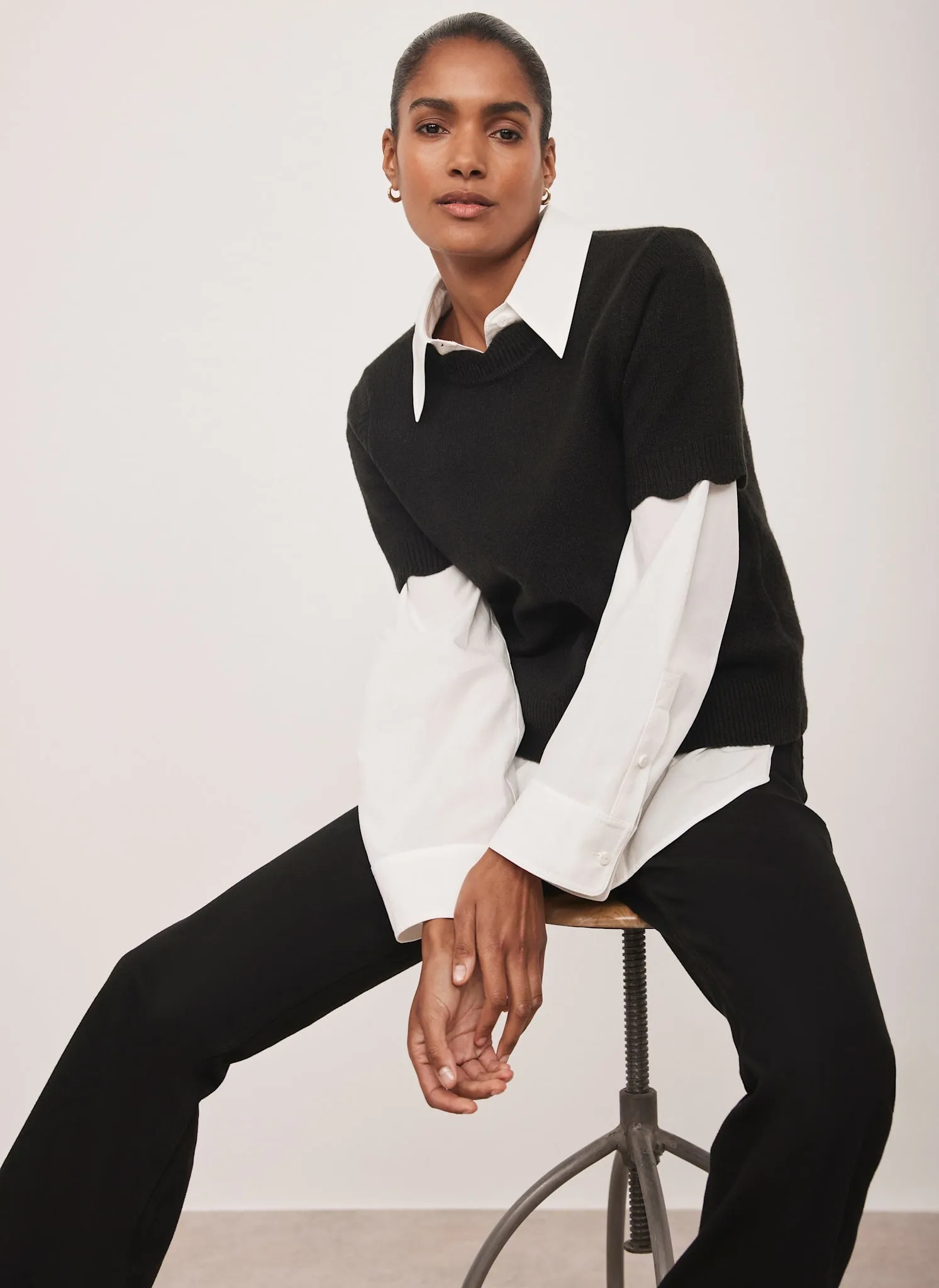 Black Scallop Knit Top sold by Mint Velvet