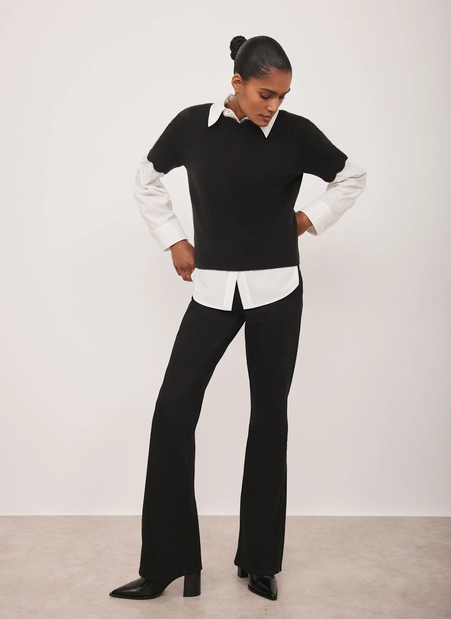 Black Scallop Knit Top sold by Mint Velvet product image thumbnail 4