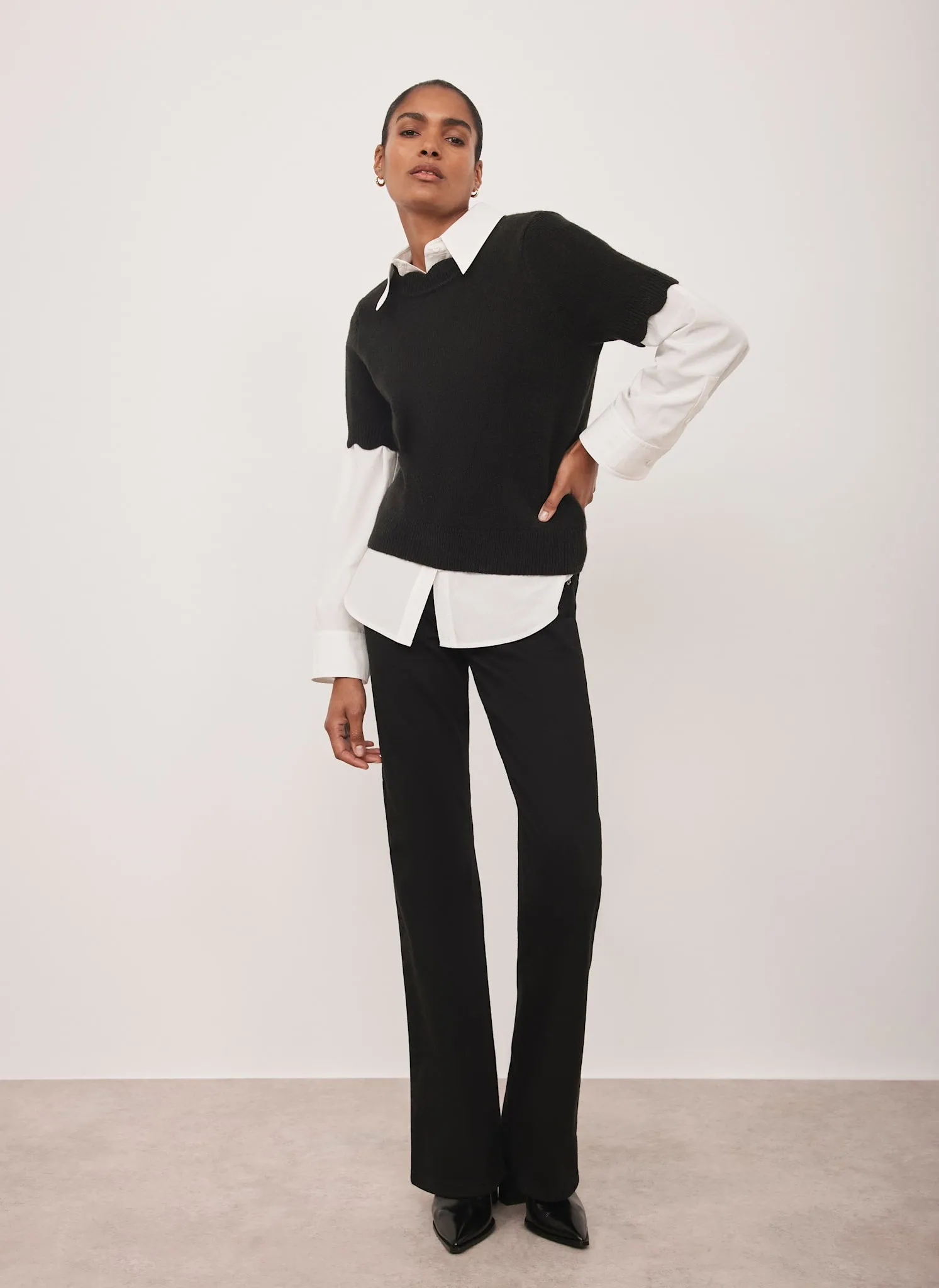 Black Scallop Knit Top sold by Mint Velvet product image thumbnail 2