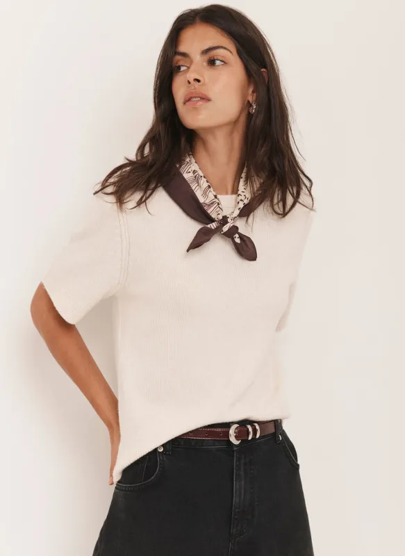 Floral Print Cotton Square Neck Scarf sold by Mint Velvet