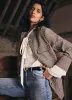 Brown Checked Military Jacket sold by Mint Velvet