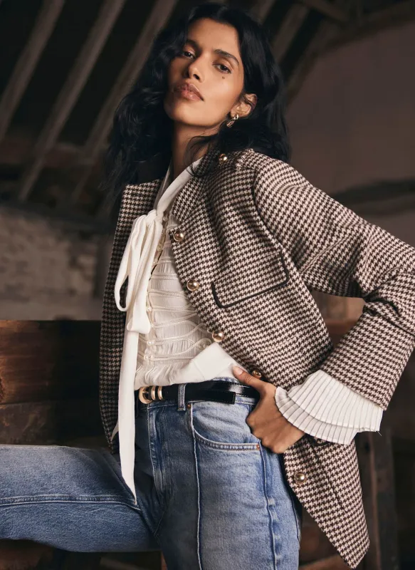 Brown Checked Military Jacket sold by Mint Velvet