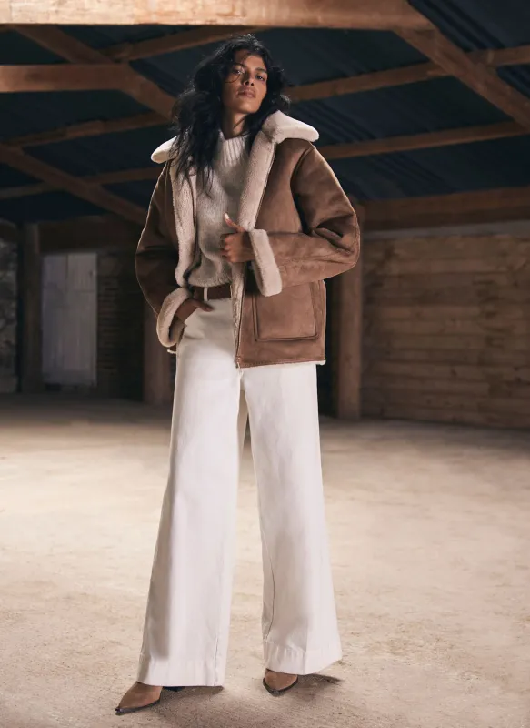 Tan Reversible Aviator Jacket sold by Mint Velvet