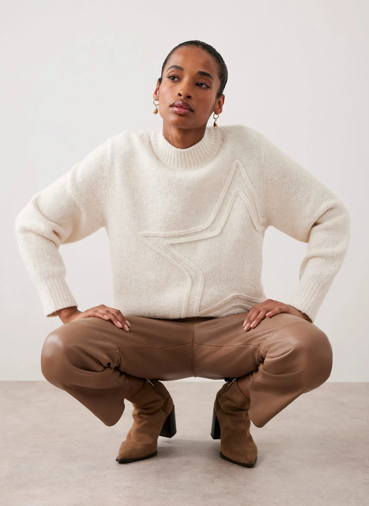 Cream Star Knit Jumper sold by Mint Velvet product image thumbnail 3