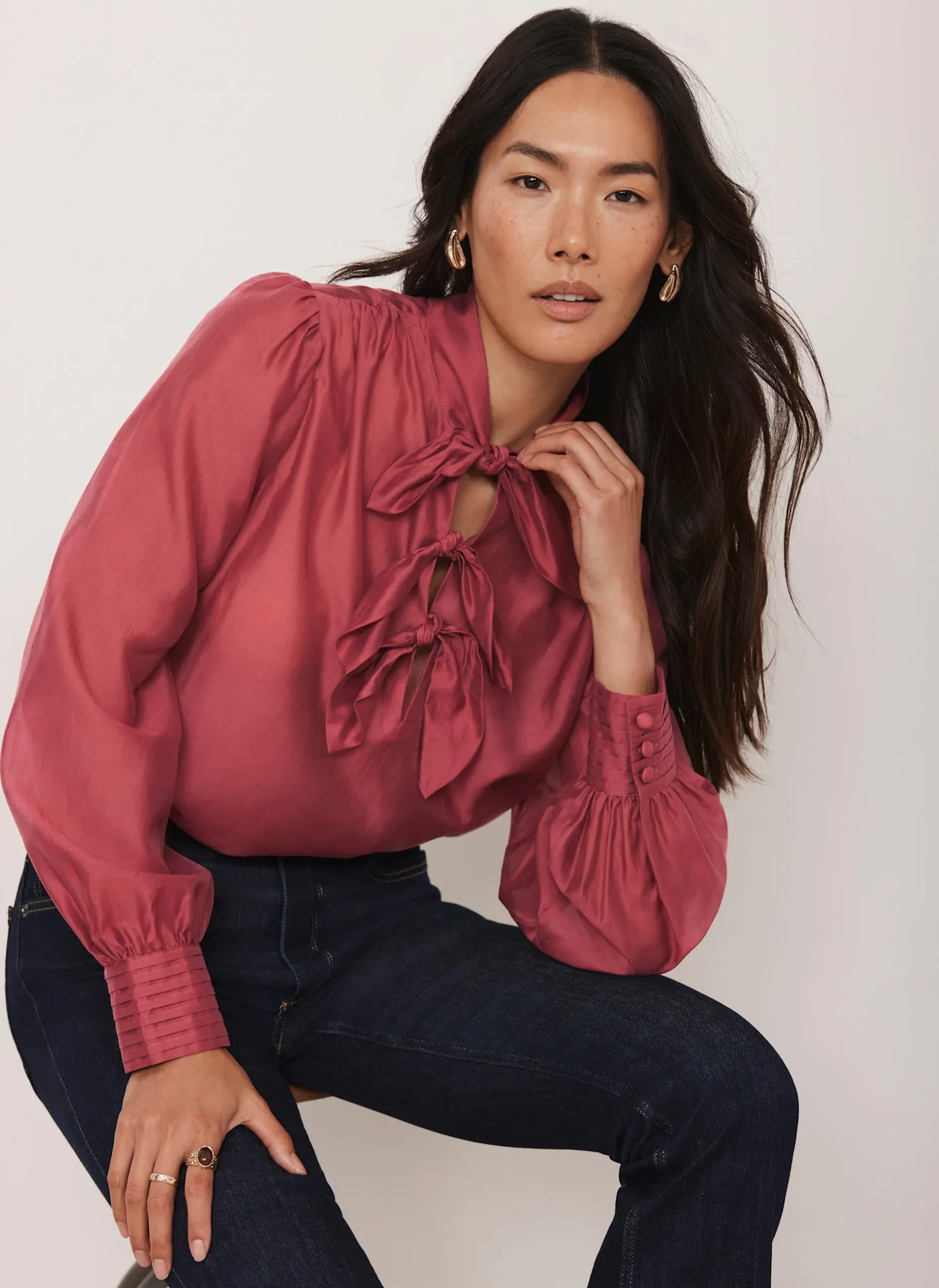 Pink Bow Detail Blouse sold by Mint Velvet product image thumbnail 5
