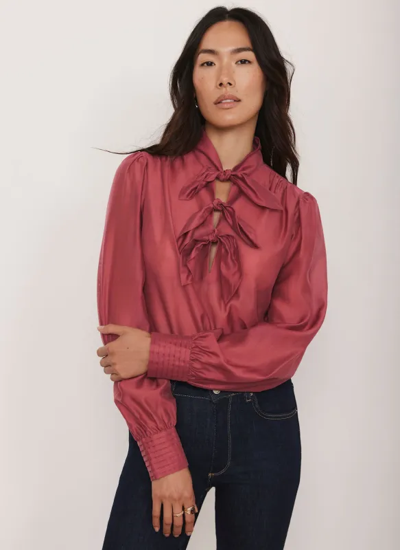 Pink Bow Detail Blouse sold by Mint Velvet