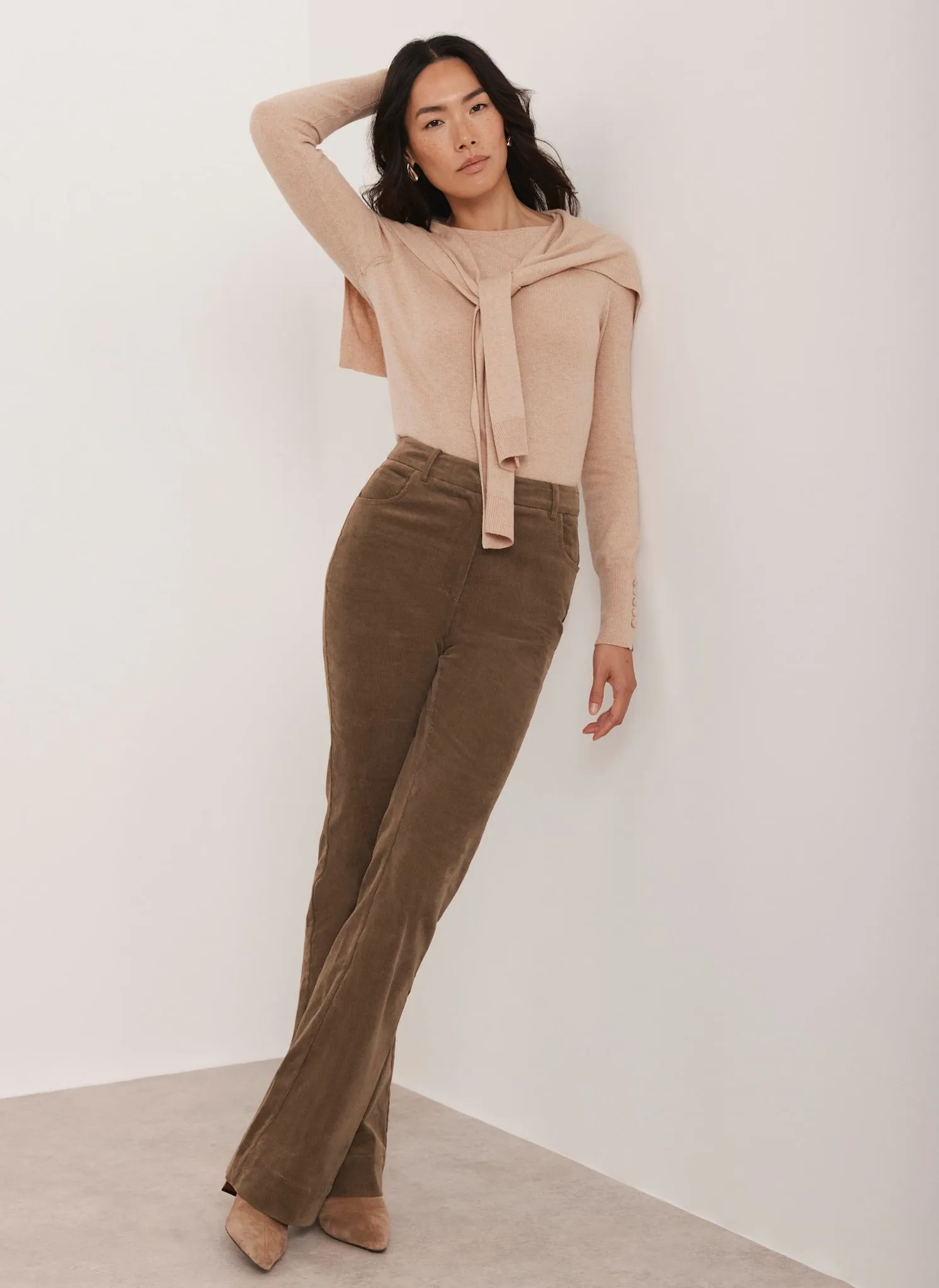 Brown Corduroy Flared Trousers sold by Mint Velvet product image thumbnail 2