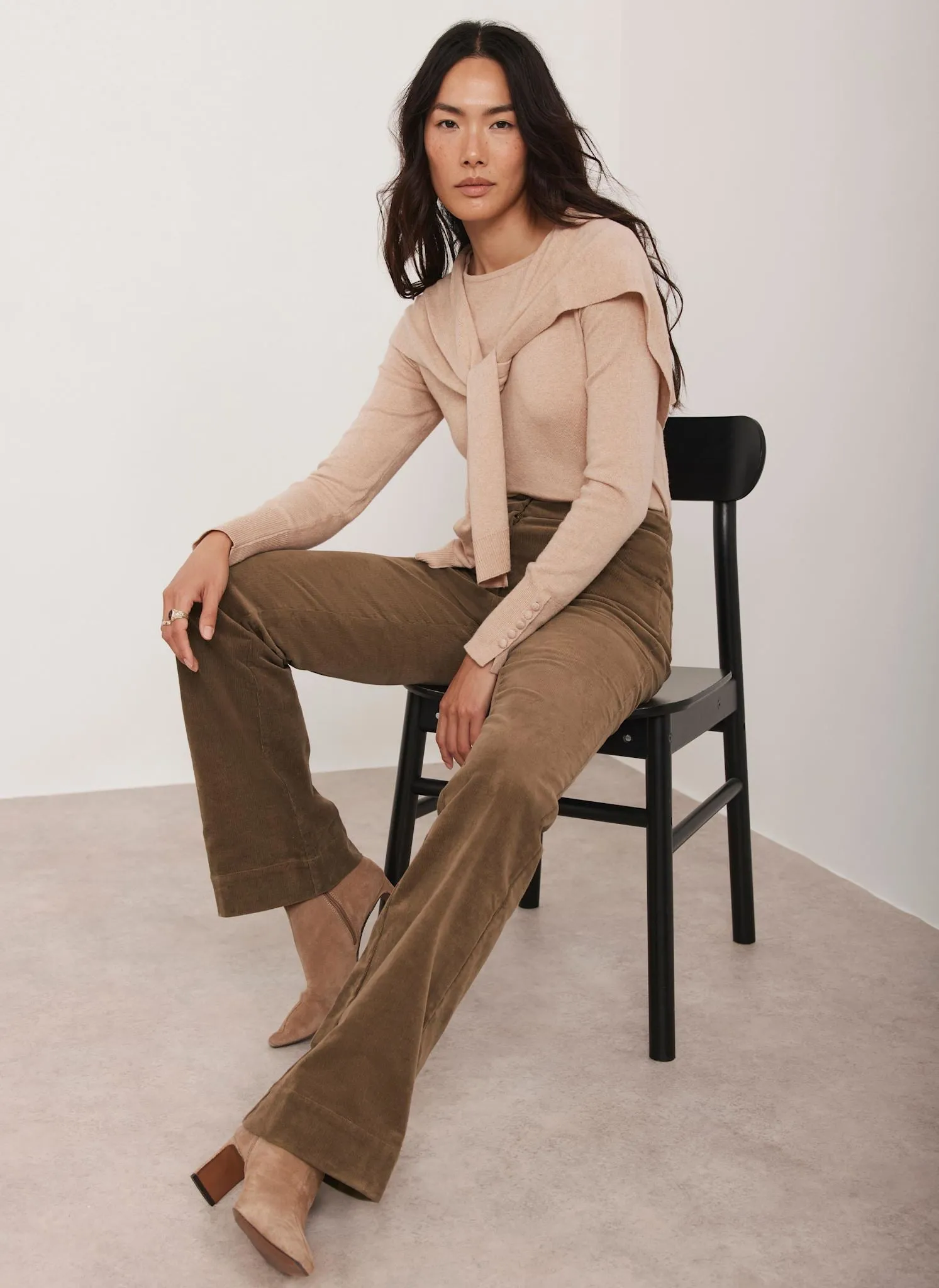 Brown Corduroy Flared Trousers sold by Mint Velvet product image thumbnail 3