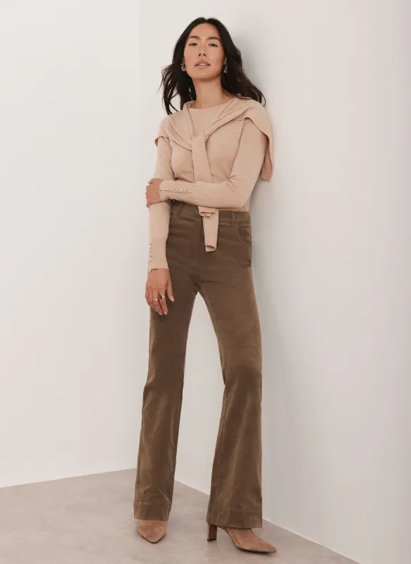 Brown Corduroy Flared Trousers sold by Mint Velvet