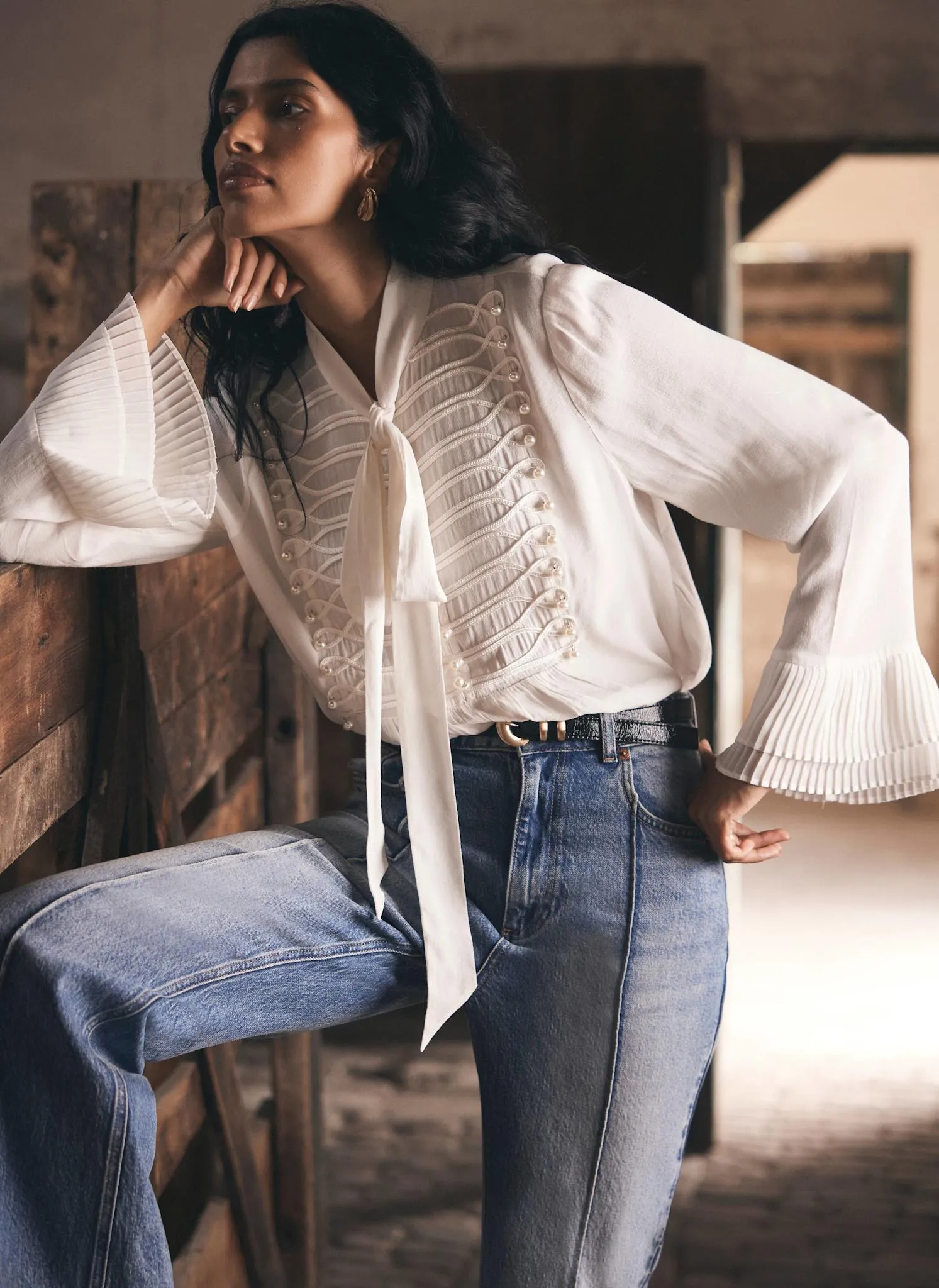 Cream Pearl Detail Blouse sold by Mint Velvet product image thumbnail 2