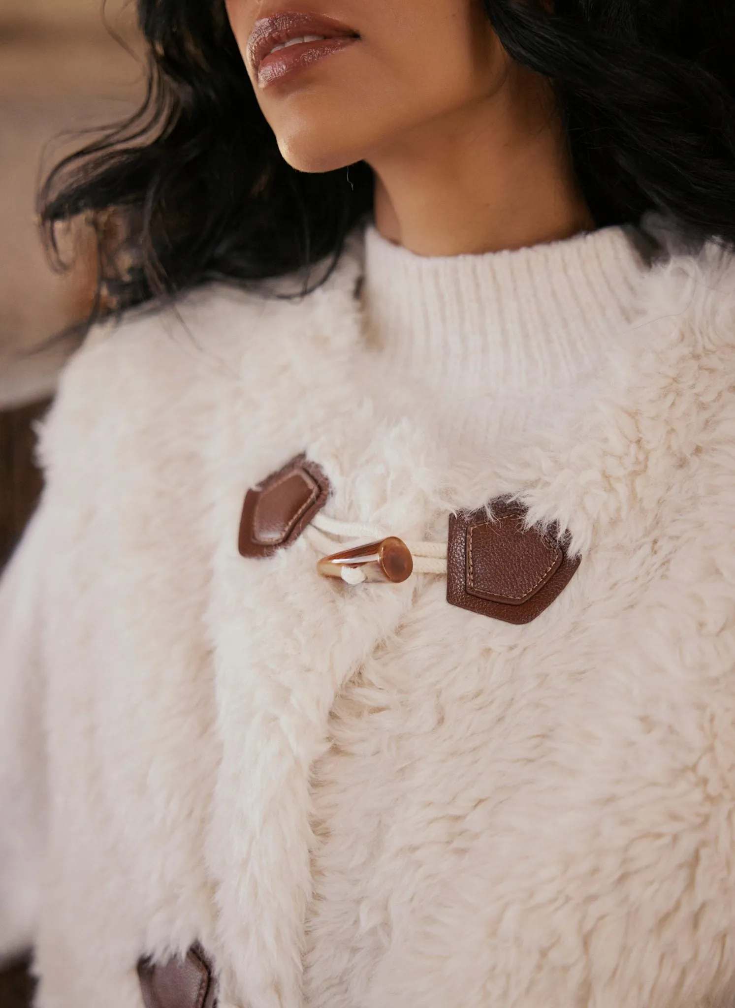 Cream Faux Fur Gilet sold by Mint Velvet product image thumbnail 3