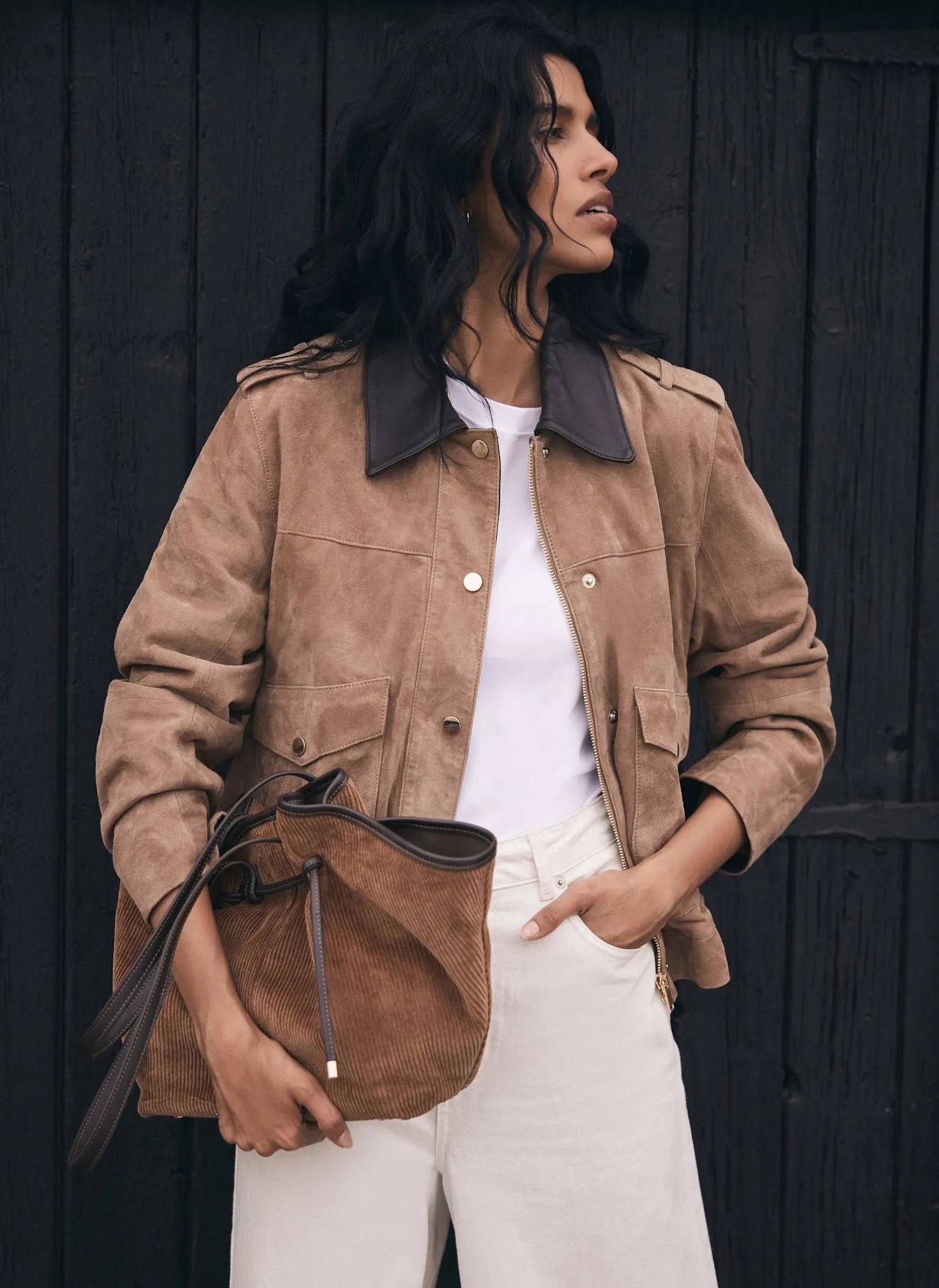 Neutral Suede Barn Jacket sold by Mint Velvet product image thumbnail 4